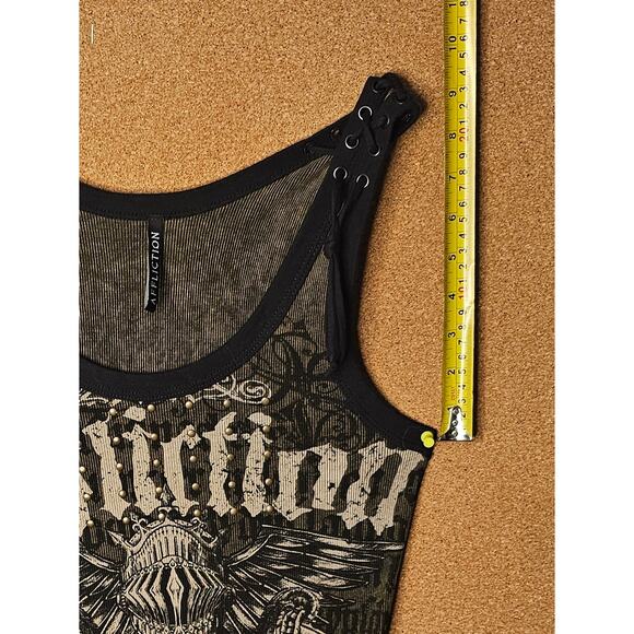 Affliction Vintage Graphic "Dead Or Alive" Lace-Up Dress. L - Picture 6 of 15